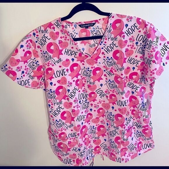 💥Cassendra O Women’s Pink Ribbon 🎀 Breast Cancer Top Size:  Large - Picture 1 of 10